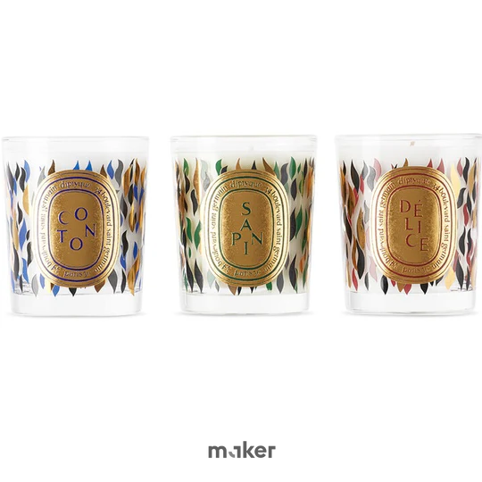 Набір ароматичних свічок Diptyque Limited Edition Coton, Sapin, D&eacute;lice 3&times;70 г Diptyque Limited Sapin фото
