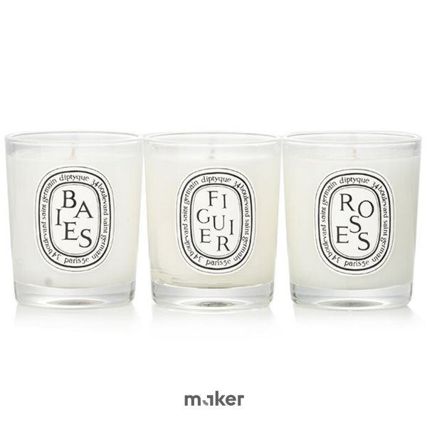 Набор ароматических мини-свечей Diptyque Mini Candle Coffret Baies, Figuier, Roses &mdash; 3&times;70г Diptyque Mini Candle Coffre фото
