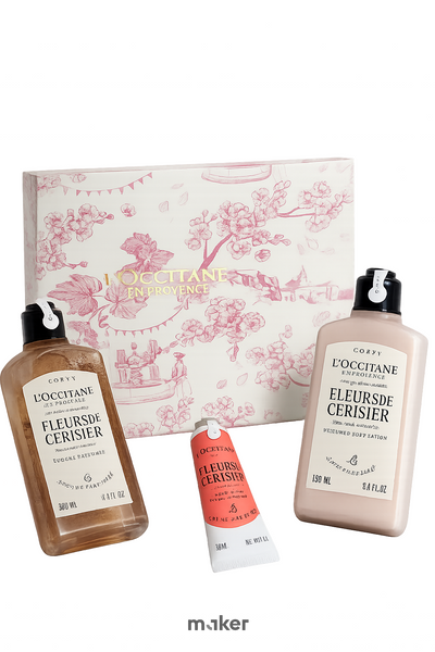 Набір догляду за тілом L&rsquo;Occitane Fleurs de Cerisier: гель, молочко та крем для рук L&rsquo;Occitane de Cerisier фото