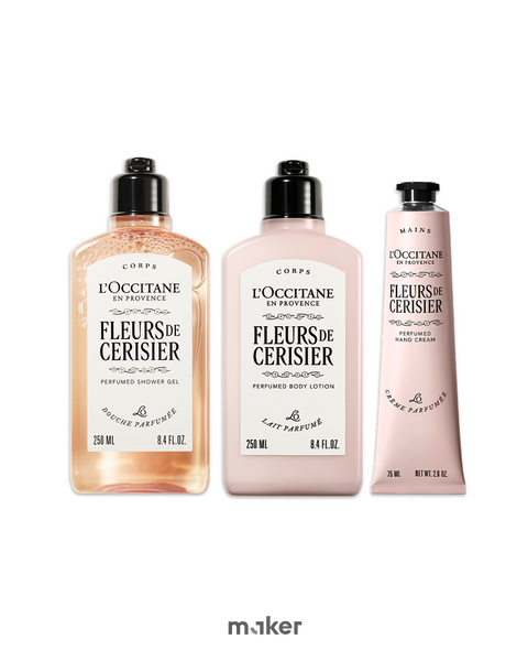 Набір догляду за тілом L&rsquo;Occitane Fleurs de Cerisier: гель, молочко та крем для рук L&rsquo;Occitane de Cerisier фото
