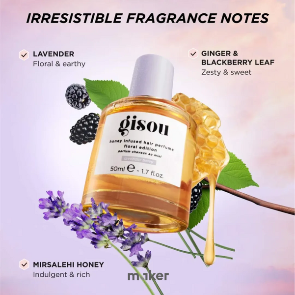 Gisou Honey Infused Hair Perfume Lavender Berry &mdash; парфум для волосся з лавандою, ожиною та медом Мірсалехі, 50мл Perfume Lavender Berry фото